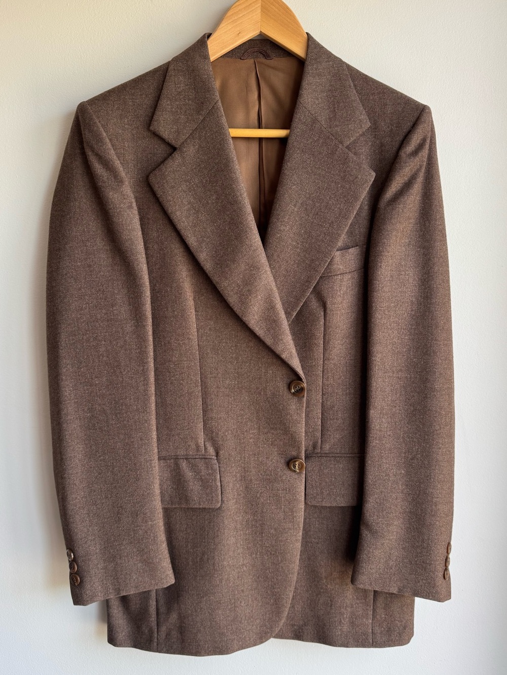 Vintage 70s Eaton Brown Wool 3 Piece Suit Mens 38R 32x29.5 Blazer Vest Trousers - Picture 2 of 16
